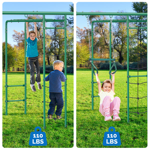 KloKick Heavy-Duty Metal Swing Set for Backyard, Outdoor Playset