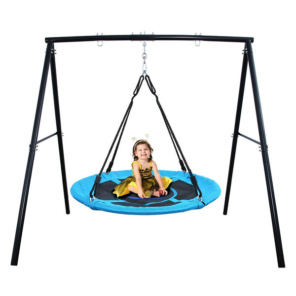 Kids Metal Swing Set Heavy Duty A-frame with 40 PVC Coated Tree Swing –  klokick