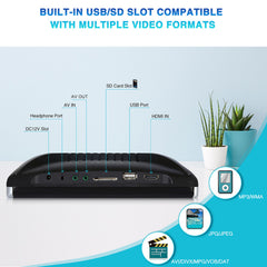 12" Car DVD Player with HDMI Input & Headphone & Mounting Bracket, Support Sync Screen Last Memory Region Free