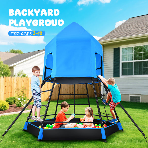 KloKick Climbing Dome, Dome Climber with Tent, Jungle Gym Play Equipment, Outdoor Climbing Toys for Kids