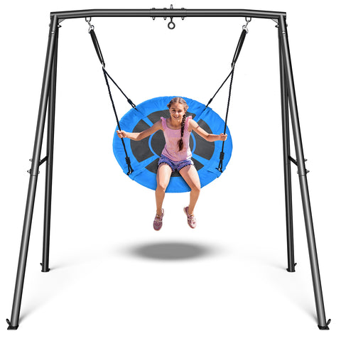 KloKick 440lbs Metal Swing Sets with 40" Saucer Tree Swing and Heavy Duty Swing Stand