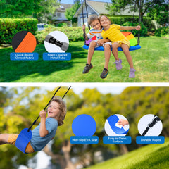 KloKick 440lbs Outdoor Swing Set for Kids – Includes Toddler Swing, Belt Swing, and Platform Swing, Metal Frame for Backyard Play