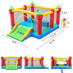 KLOKICK 15x 12FT Large Bounce House 840D Oxford Inflatable Bouncers for 6 Kids with Blower & Slide for 3-10 Years, Child, Adult, Infant, Teen, Tween