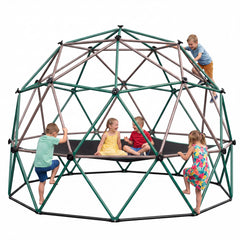 Klokick 6.5ft 4-Tier Kids Metal Climbing Frame with Hammock, 950lbs Heavy Duty Backyard Jungle Gym