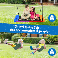KloKick 600lbs Heavy Duty Swing Set – A-Frame Metal Swing Set with Platform Swing & 2 Belt Swings for Backyard (Green)