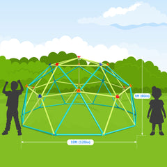 KloKick 10 ft Climbing Dome Swing Set with Saucer Swing, Durable Jungle Gym for Kids 3-12, Supports 800lbs, Rust-Resistant, Easy Assembly