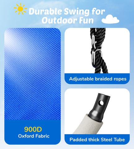 KloKick 440lbs Metal Swing Sets with 40" Saucer Tree Swing and Heavy Duty Swing Stand