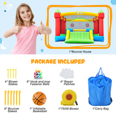 KLOKICK 15x 12FT Large Bounce House 840D Oxford Inflatable Bouncers for 6 Kids with Blower & Slide for 3-10 Years, Child, Adult, Infant, Teen, Tween