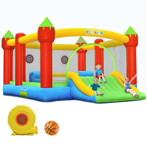 KLOKICK 15x 12FT Large Bounce House 840D Oxford Inflatable Bouncers for 6 Kids with Blower & Slide for 3-10 Years, Child, Adult, Infant, Teen, Tween
