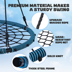Klokick 700lbs Spider Web Swing Set, 40" Saucer Tree Swing for Kids