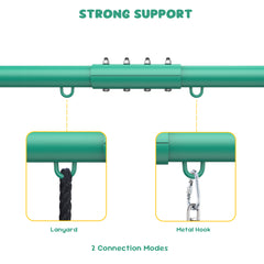 KloKick Heavy Duty A-Frame Swing Stand, 440lbs Capacity, Metal Swing Frame with 5 Hanging Hooks, for Kids and Adults, Outdoor Fun(Green)