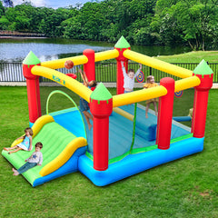 KLOKICK 15x 12FT Large Bounce House 840D Oxford Inflatable Bouncers for 6 Kids with Blower & Slide for 3-10 Years, Child, Adult, Infant, Teen, Tween