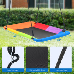 KloKick 440lbs Metal Swing Sets with 45" Platform Tree Swing & Belt Swing, Heavy Duty Swing Stand for Kids' Backyard Play