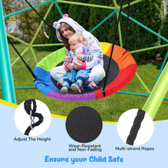 KloKick 10 ft Climbing Dome Swing Set with Saucer Swing, Durable Jungle Gym for Kids 3-12, Supports 800lbs, Rust-Resistant, Easy Assembly