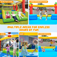 KLOKICK 15x 12FT Large Bounce House 840D Oxford Inflatable Bouncers for 6 Kids with Blower & Slide for 3-10 Years, Child, Adult, Infant, Teen, Tween