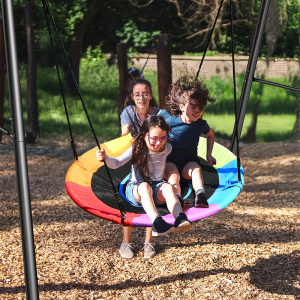 Klokick Metal Swing Sets with 40-Inch Saucer Tree Swing, 440-Pound ...