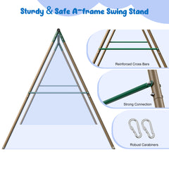 KloKick 440lbs Metal Swing Sets with 45" Platform Tree Swing & Belt Swing, Heavy Duty Swing Stand for Kids' Backyard Play