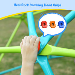 KloKick 10 ft Climbing Dome Swing Set with Saucer Swing, Durable Jungle Gym for Kids 3-12, Supports 800lbs, Rust-Resistant, Easy Assembly