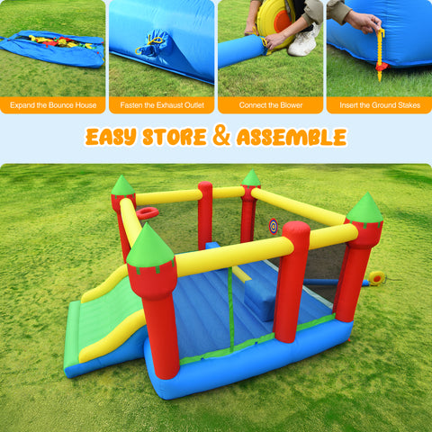 KLOKICK 15x 12FT Large Bounce House 840D Oxford Inflatable Bouncers for 6 Kids with Blower & Slide for 3-10 Years, Child, Adult, Infant, Teen, Tween