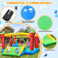 KLOKICK 15x 12FT Large Bounce House 840D Oxford Inflatable Bouncers for 6 Kids with Blower & Slide for 3-10 Years, Child, Adult, Infant, Teen, Tween