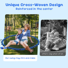 KloKick 45" 750lbs Tree Swing with Swivel, Steel Frame, Adjustable Ropes & Straps - for Kids & Adults, Blue