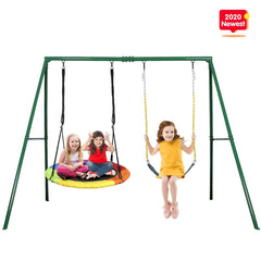 Saucer Swing + EVA Swing Set With Frame - klokick