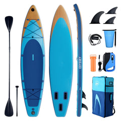 KLOKICK 12FT Premium Inflatable SUP with ELECTRONIC Air Pump, Fin, Leash, Paddle (12' x 32'' x 6'')