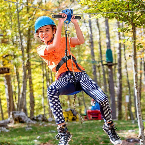 Kids Stainless Steel Outdoor Zipline Kit  with Seat - klokick