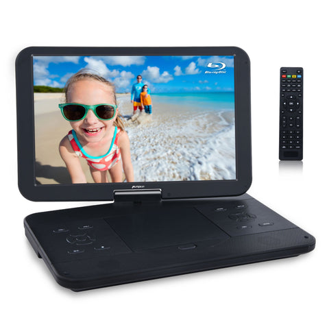 Pumpkin 15.4" Portable Blu-Ray DVD Player Swivel Display Screen 1920X1080 Dolby, HDMI AV-Out USB SD