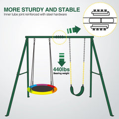 Saucer Swing + EVA Swing Set With Frame - klokick