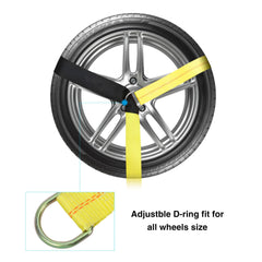 2''x 36'',2''x 12''Axle Straps Car Trailer Hauler Ratchet Tie Down Strap, 10 Pcs
