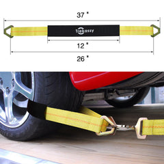 2''x 36'',2''x 12''Axle Straps Car Trailer Hauler Ratchet Tie Down Strap, 10 Pcs
