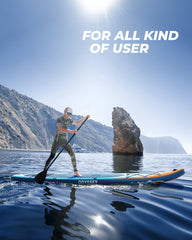 KLOKICK 12FT Premium Inflatable SUP with ELECTRONIC Air Pump, Fin, Leash, Paddle (12' x 32'' x 6'')