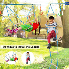 kids ninja line obstacle kit with ladder