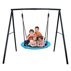 Kids Metal Swing Set Heavy Duty A-frame with 40" PVC Coated Tree Swing
