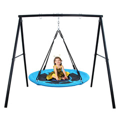 Kids Metal Swing Set Heavy Duty A-frame with 40" PVC Coated Tree Swing