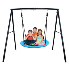 Kids Metal Swing Set Heavy Duty A-frame with 40" PVC Coated Tree Swing