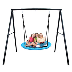 Kids Metal Swing Set Heavy Duty A-frame with 40" PVC Coated Tree Swing