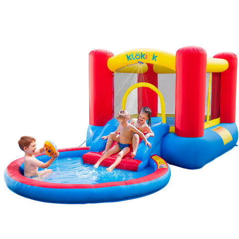 Inflatable Bounce House With Slide, Pool