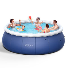 15' x 36'' Easy Set Top Ring Pool, Inflatable Family Swimming Pool with Cover for 8 kids & Adults