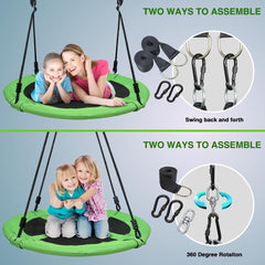 Klokick Outdoor Saucer Tree Swing Set with 40 inch 