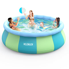 12ft x 30in Easy Set Top Ring Pool, Family Inflatable Swimming Pool with Cover for 6 kids & Adults