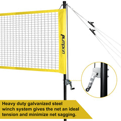 Portable Outdoor Badminton Volleyball Tennis Net with Stand Frame Bag Full Set