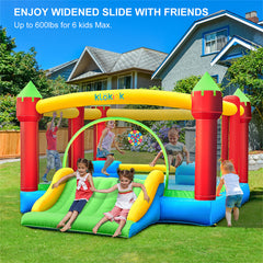 KLOKICK 15'x 12' 840D Large Bounce House Oxford Inflatable Bouncers for 6 Kids with Blower & Slide for 3-10 Years
