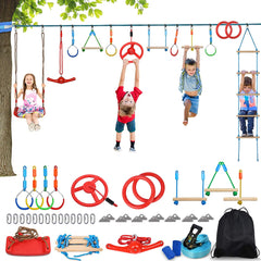 55FT Ninja Obstacle Course Set for Kids Adults Family Yard Garden Outdoor Fun