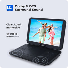 Pumpkin 15.4" Portable Blu-Ray DVD Player Swivel Display Screen 1920X1080 Dolby, HDMI AV-Out USB SD