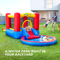 Inflatable Bounce House With Slide, Pool