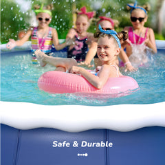 15' x 36'' Easy Set Top Ring Pool, Inflatable Family Swimming Pool with Cover for 8 kids & Adults
