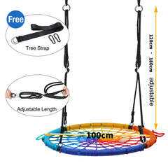 100CM Tree Swing Colorful Spider Web Hanging Saucer for Kids Playground
