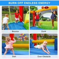 KLOKICK 15'x 12' 840D Large Bounce House Oxford Inflatable Bouncers for 6 Kids with Blower & Slide for 3-10 Years